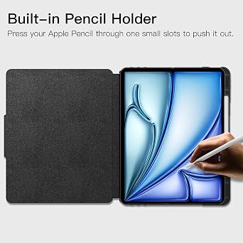 ZtotopCases for iPad Air 13 Inch Case M4 / M3 / M2 (2026/2025/2024), Auto Wake/Sleep, Multiple Viewing Angles Cover with Apple Pencil Charging, Full Protective for Table, Black