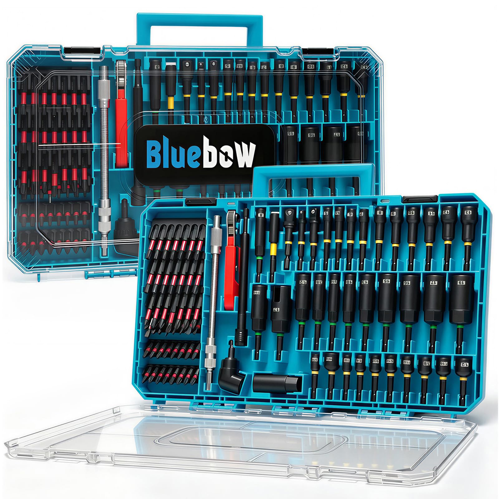 86PCS Magnetic Nut Driver Set 1/4" Metric/SAE, Adapters, Power Bits, Case