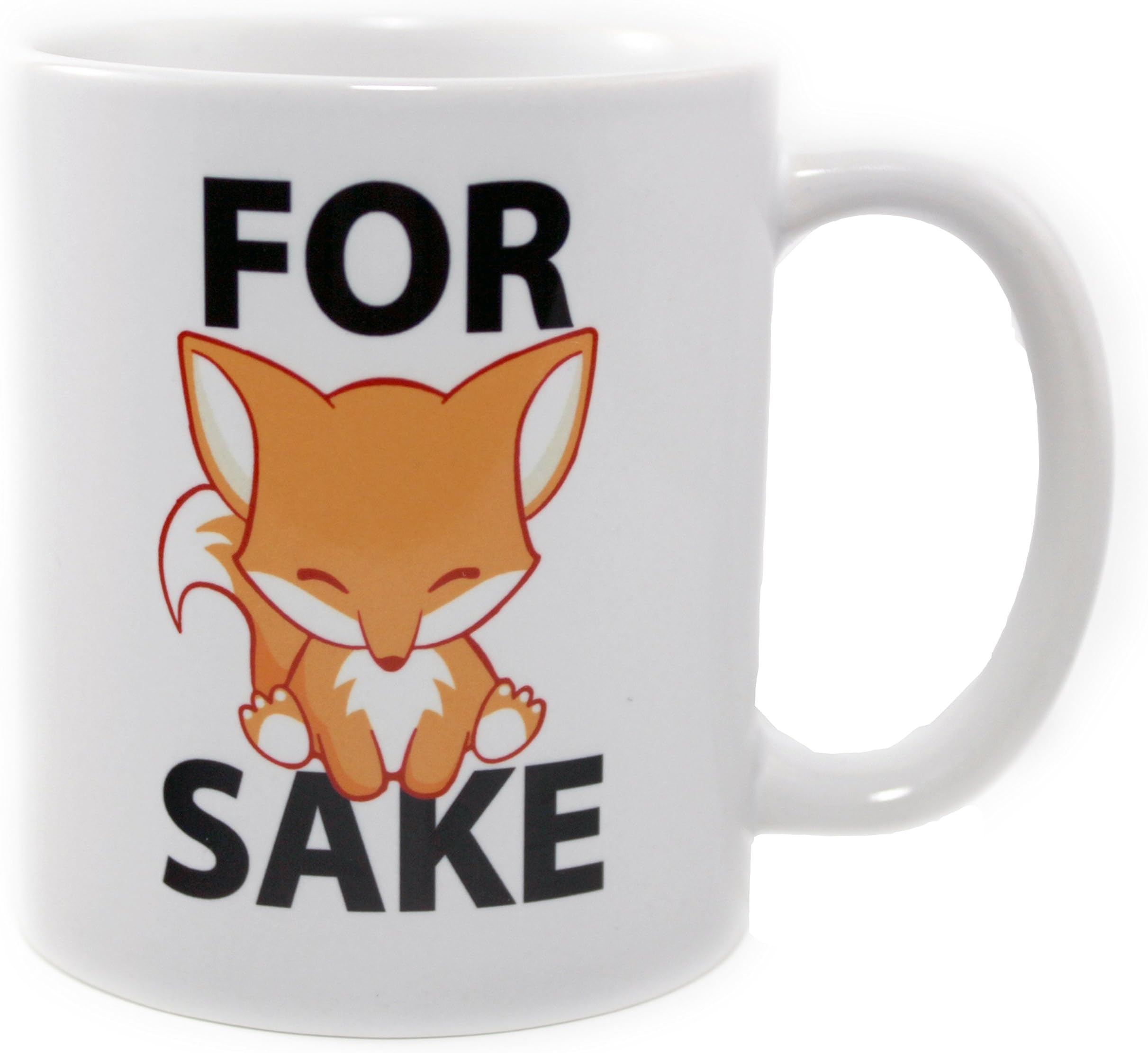 For Fox Sake Mug Cup Cute Funny Quote Double Sided Coffee Mug Makes a Great Gift by The Mug Emporium