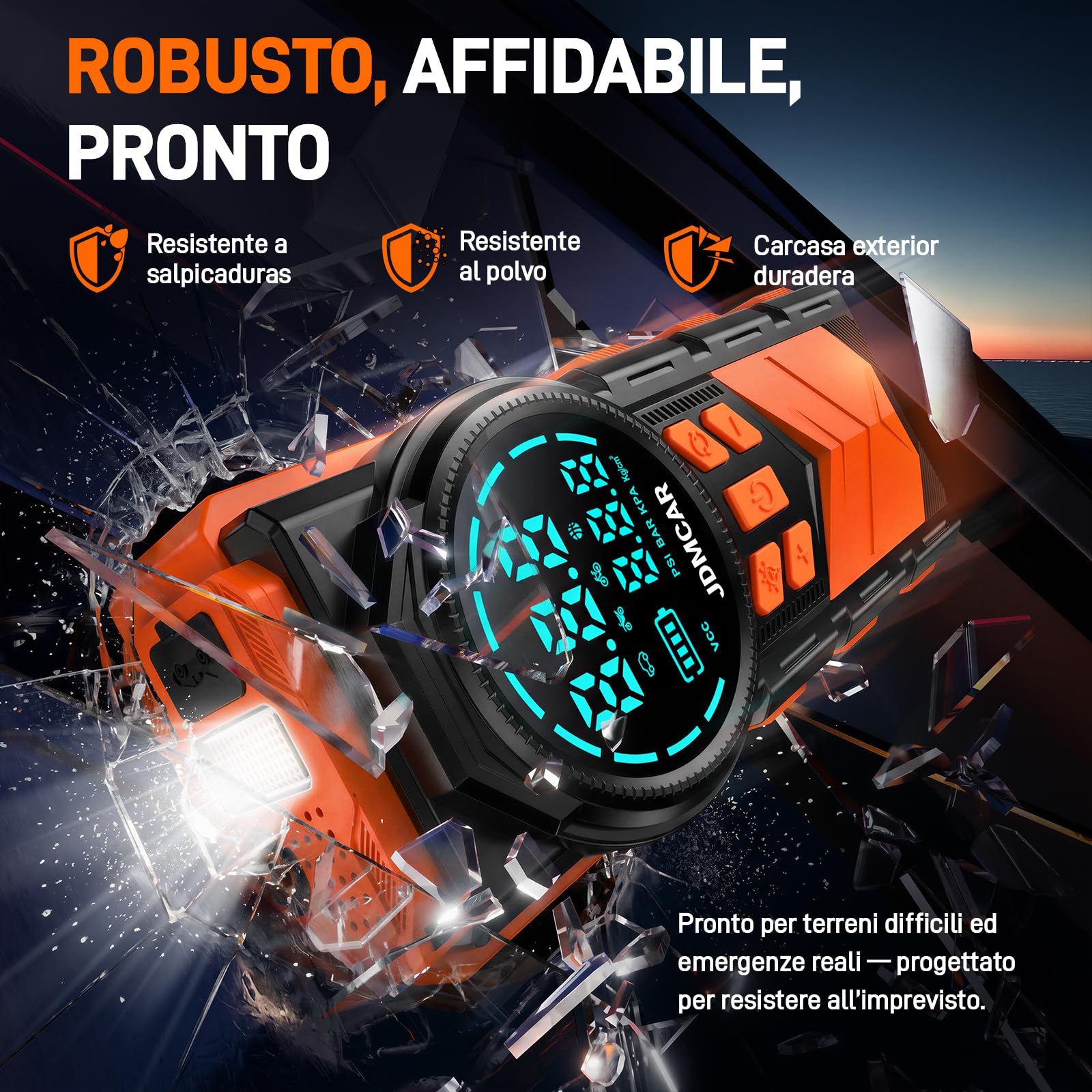 JDMCAR Arrancador de Coches con Compresor, Inflador de Neumáticos, Jump Starter Arrancador de Baterias de Coche