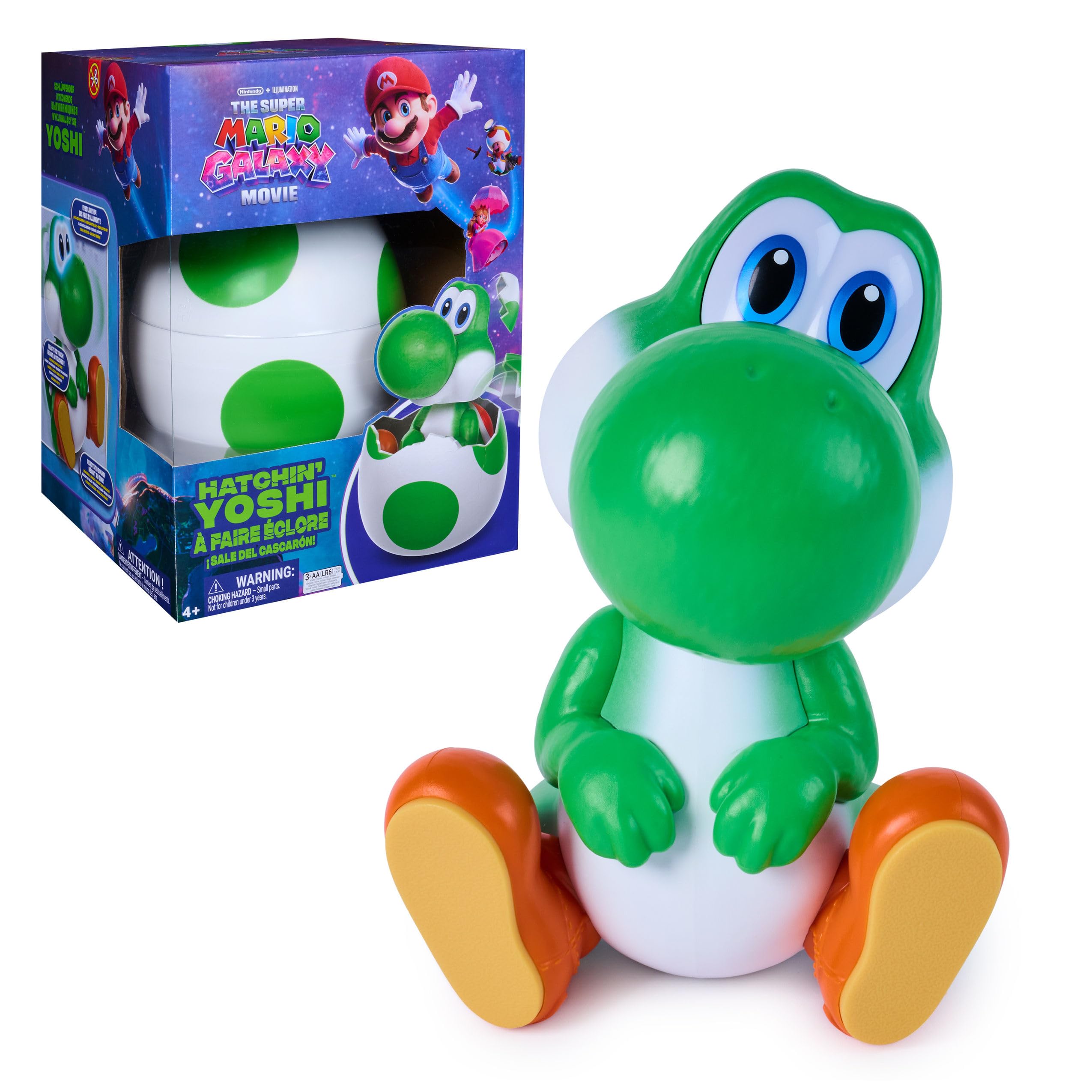 Hatchin’ Yoshi Interactive Toy | Interactive Yoshi Figure, Exciting Hatching Experience, Light Up Eyes, 100+ Sounds & Reactions, for Kids Ages 5+