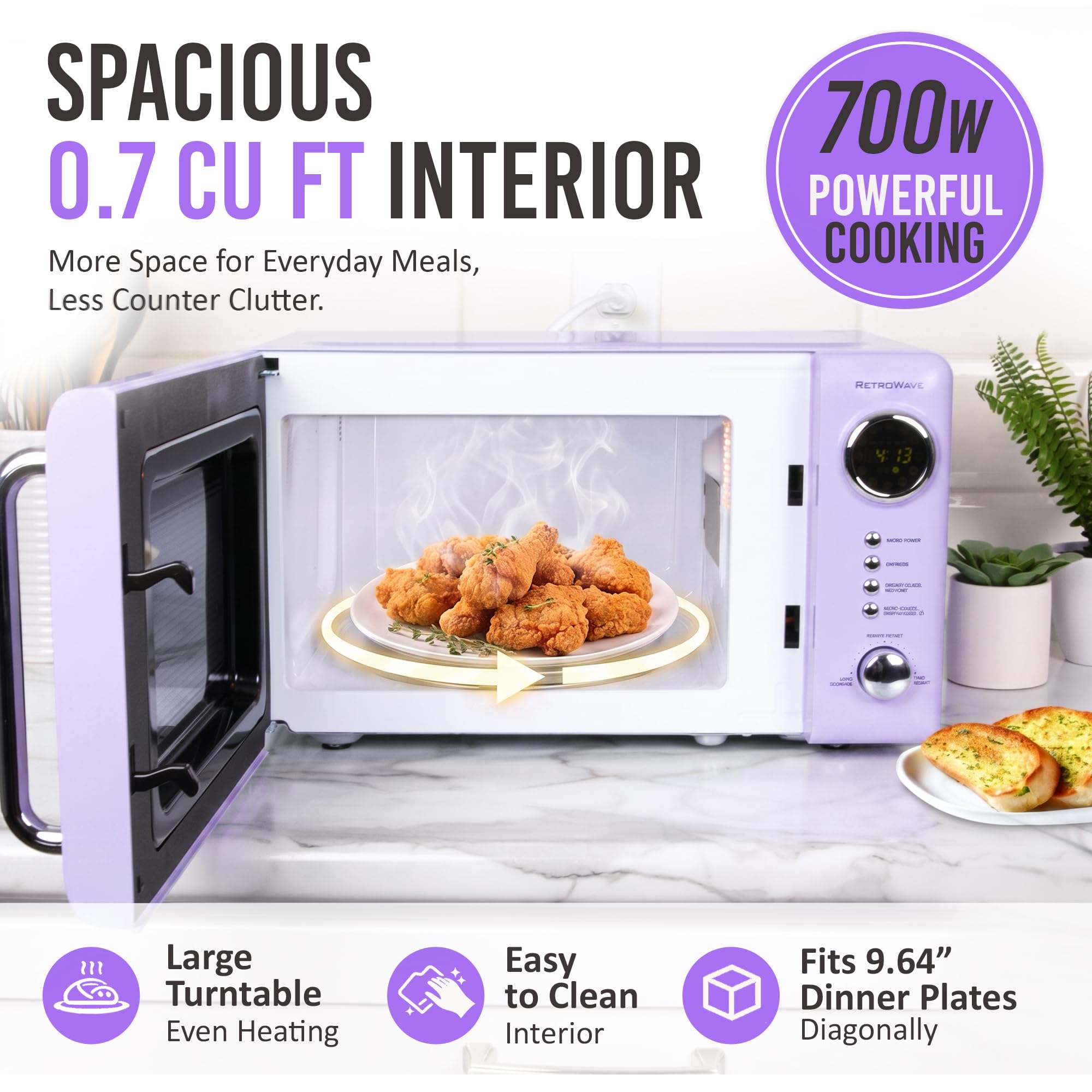 Amazon.com: Nostalgia Countertop Microwave Oven with Easy Clean