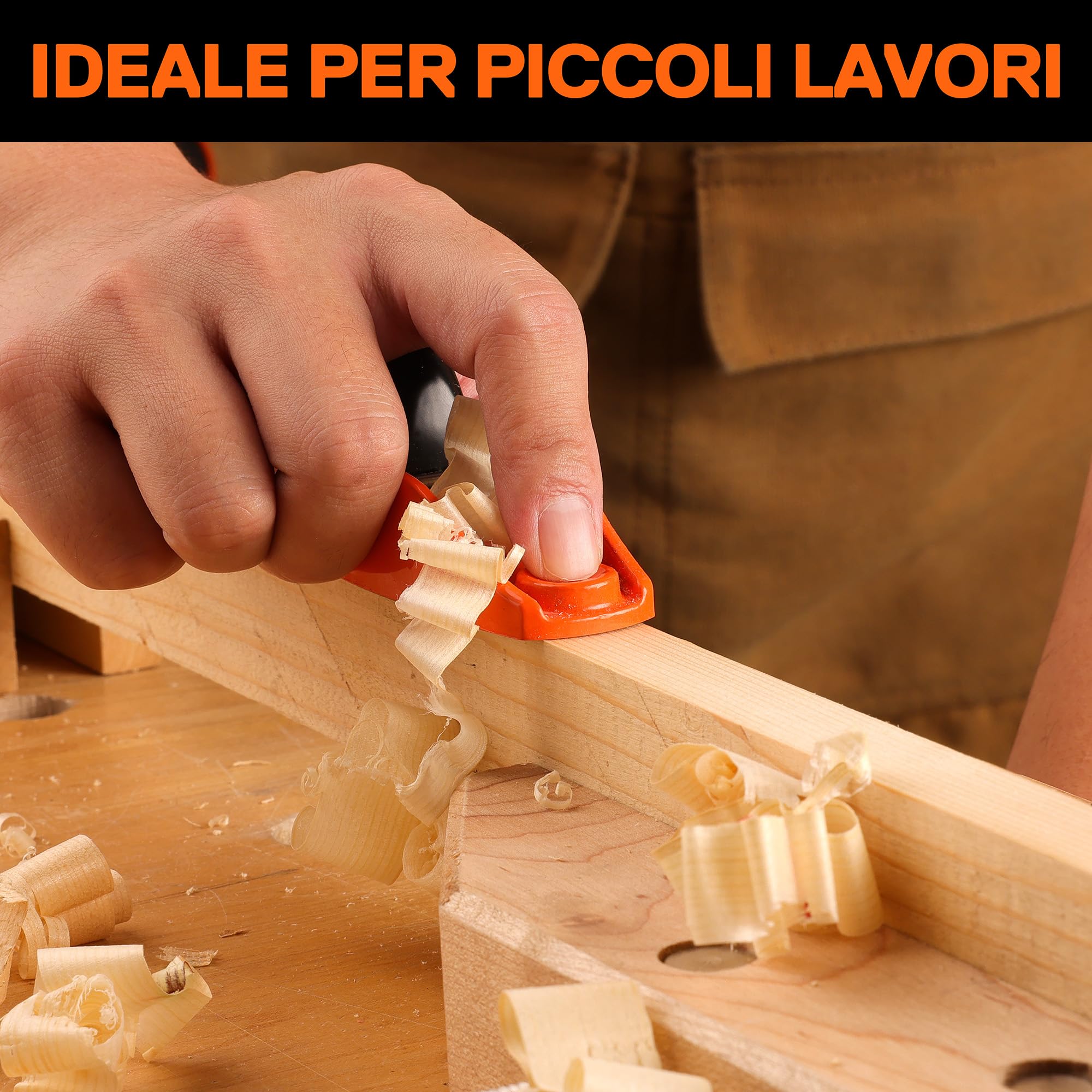 JORGENSEN Mini pialla per legno da 3-1/2", mini pialla manuale per la lavorazione del legno, pialla a blocco, piccola pialla manuale per rifilatura, piallatura del legno, artigianato, piccola pialla