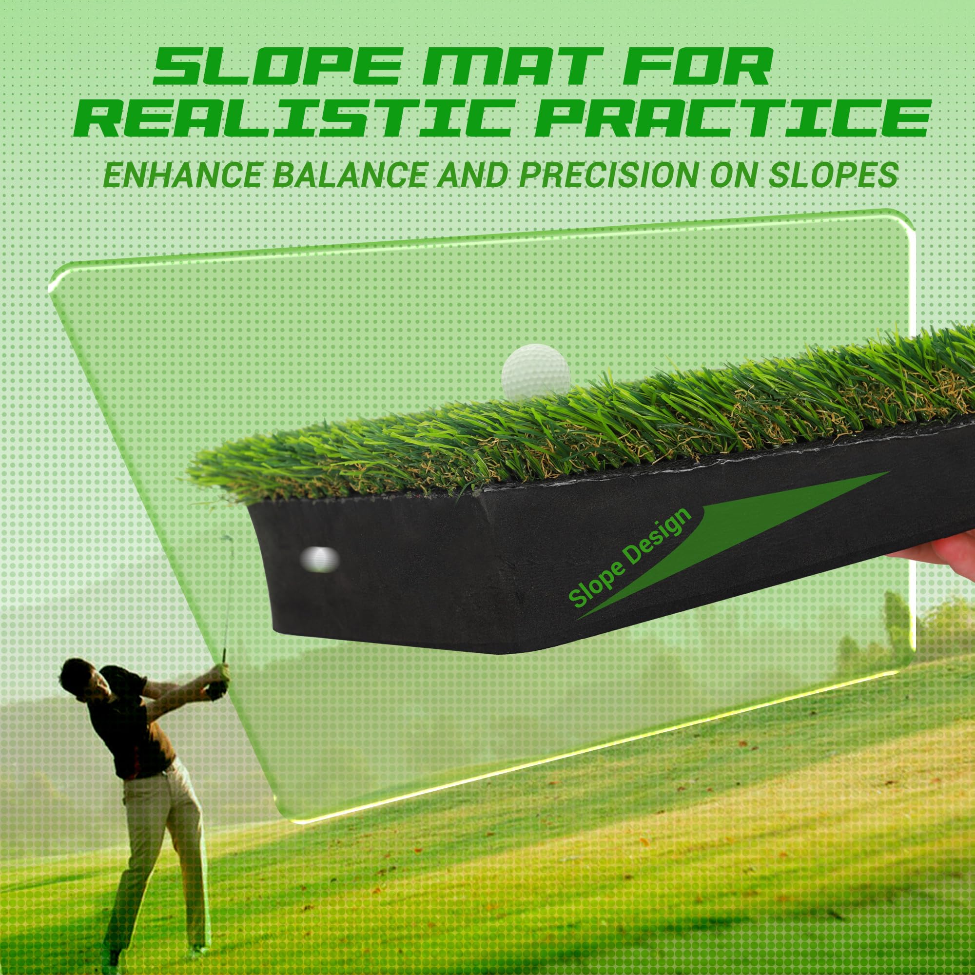 Upgrade Multi-Function Golf Hitting Mat – MyVoice 5x4ft Thickened Mat with Interchangeable Turf, Durable Non-Slip Base for Indoor & Outdoor Practice, Ideal for Golfers of All Levels