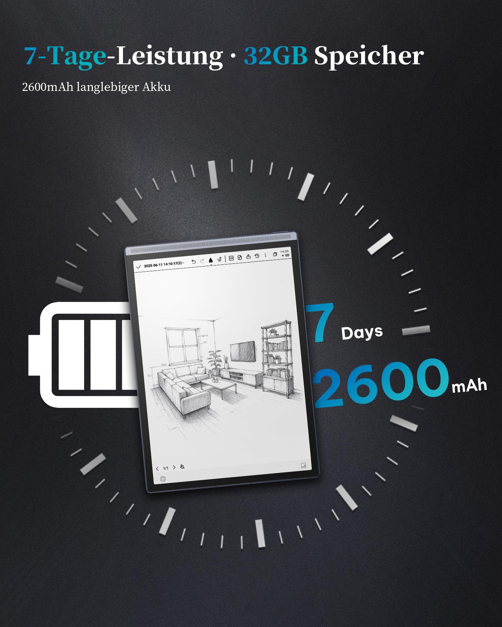 AINOTE Air 2 Hülle 20,8 cm 8,2 Zoll AI-Notizbuch-Tablet 24 Stufen Licht Stift Sprach-zu-Text Transkription mehrsprachig