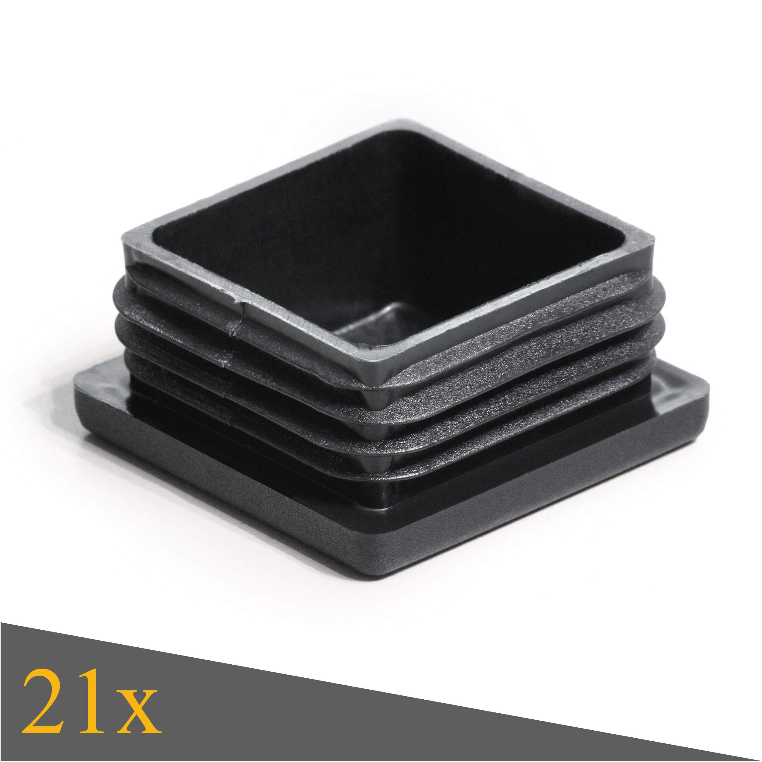 Enkotrade 21 Tappi a lamelle per tubi quadri, tappi per tubi in polietilene di alta qualità, tappi terminali per tubi a sezione quadra, 100 x 100 mm