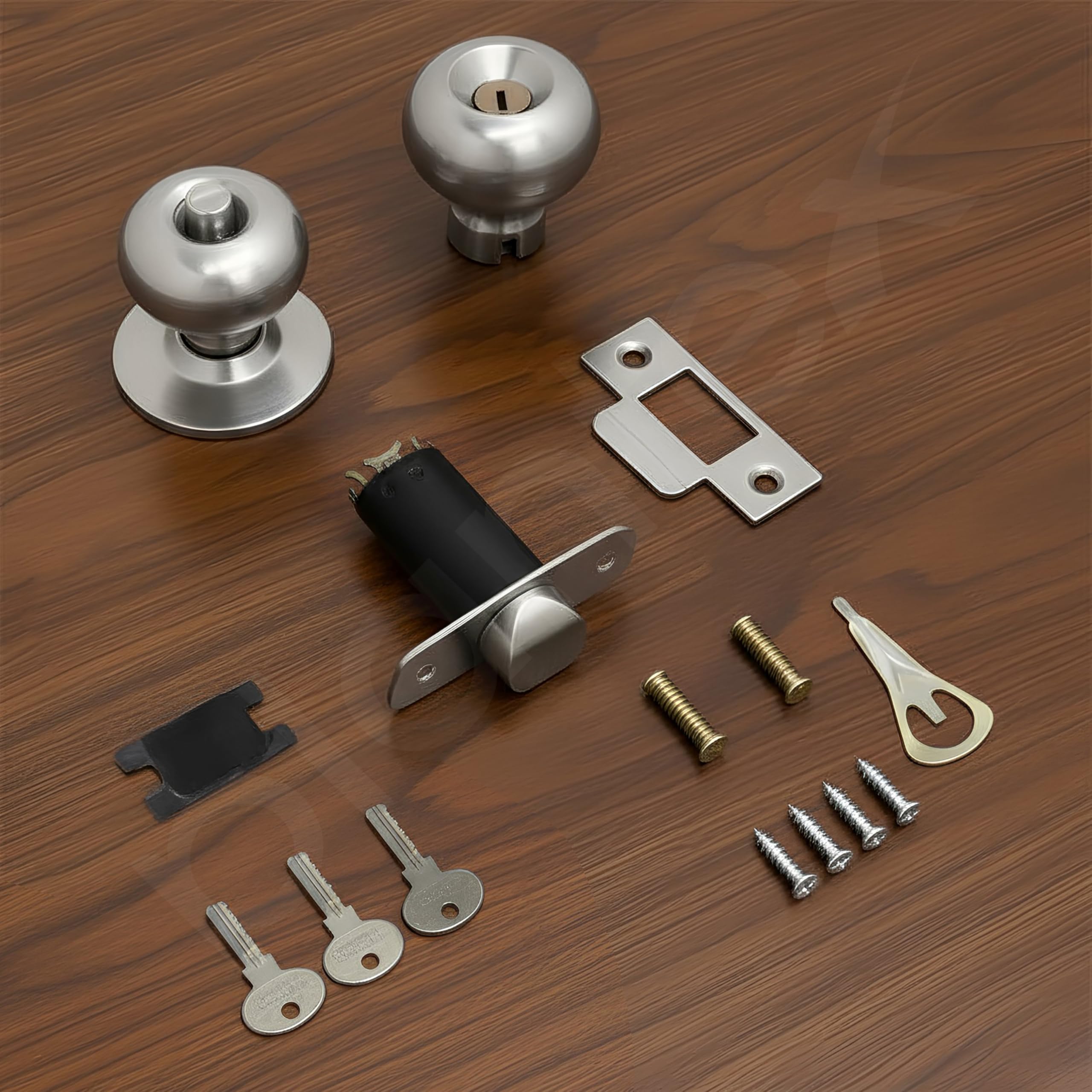 Plantex Stainless Steel Door Lock - Cylindrical Lock with 3 Keys/Tubular Door Knob/Lock for Main Door/Bedroom (Matt) — Amazon image 8