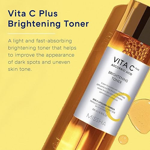 Miniatura 2 de MISSHA Vita C Plus Tónico Iluminador 6.76 Fl oz200ml, Tónico Facial Ligero de Absorción Rápida, Cuidado de la Piel con Vitamina C para Manchas