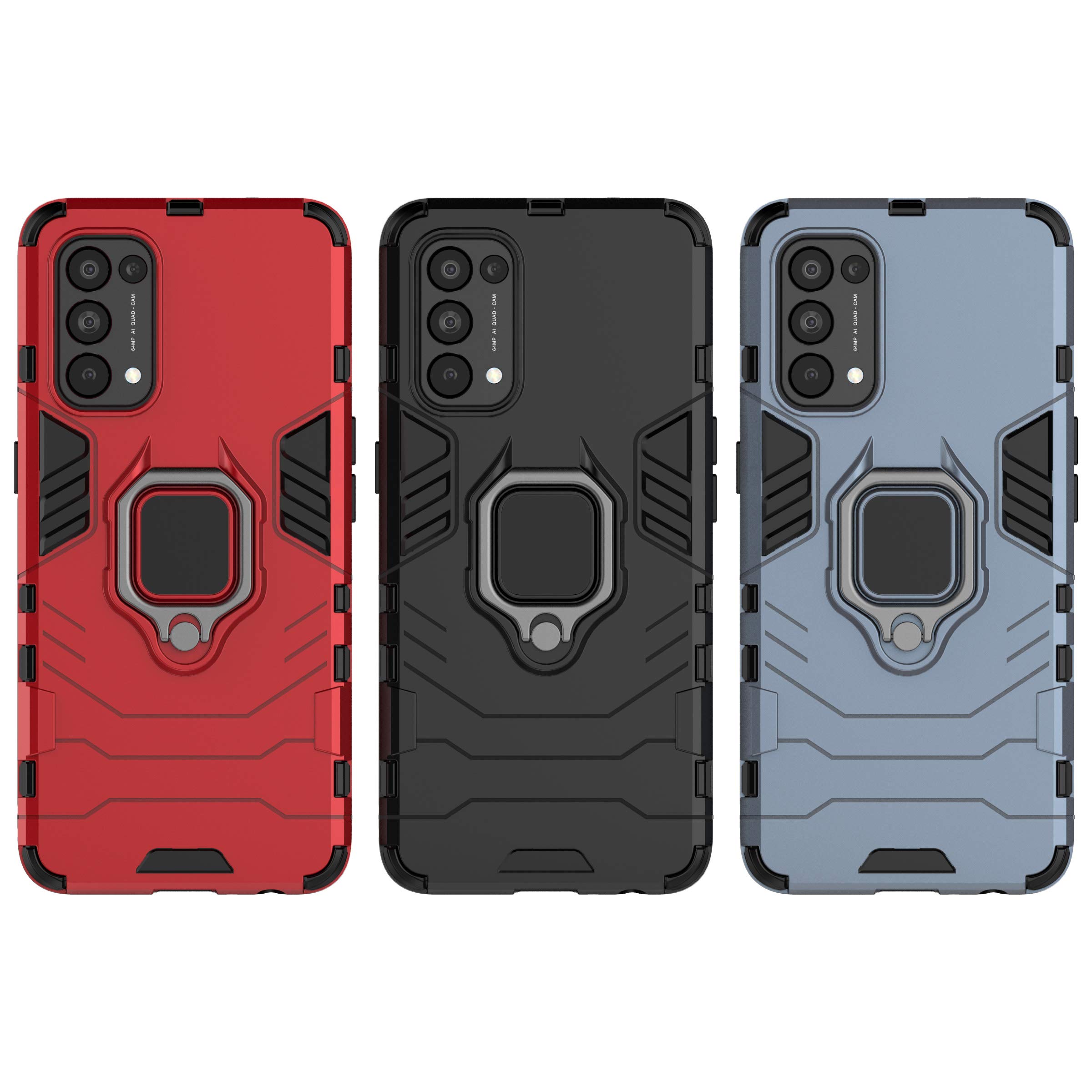 BAIDIYU Cover per Oppo Find X3 Lite Custodia, Assorbimento degli Urti, Staffa, Resistenza alla Caduta, Doppio Strato TPU + PC, Adatto per Oppo Find X3 Lite.(Nero