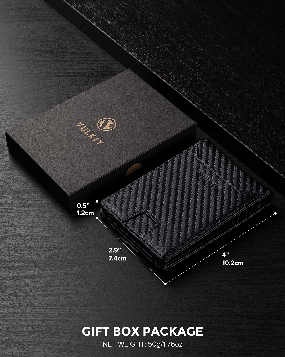 VULKIT Mens Card Wallet Leather RFID Blocking Credit Card Holder with