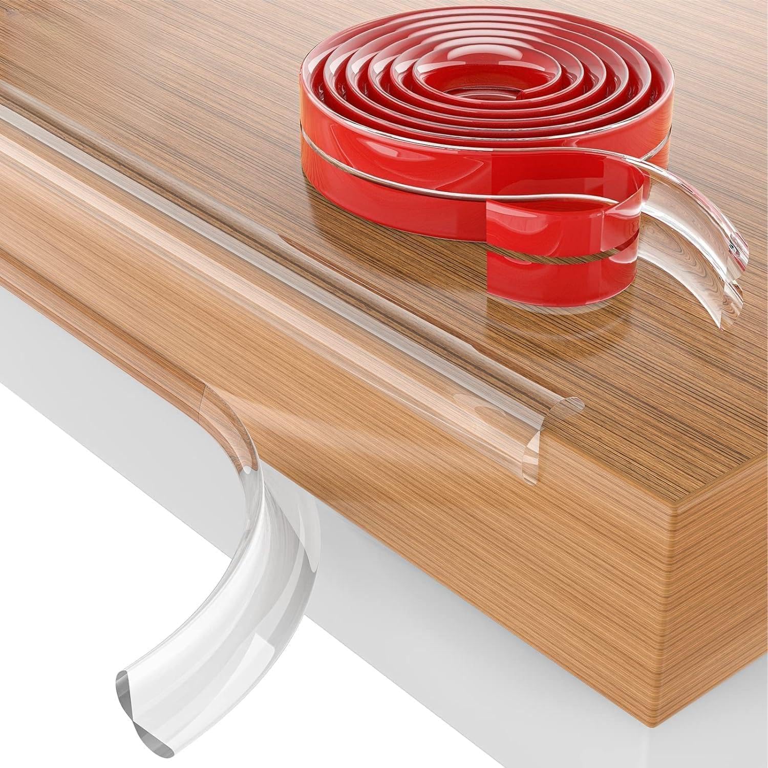 Transparent Edge Protector Strip with Strong Self-Adhesive Backing | Flexible Clear Corner Guard for Table, Desk, Shelf, Cabinet & Countertop Edges (5 Meter)-image-11