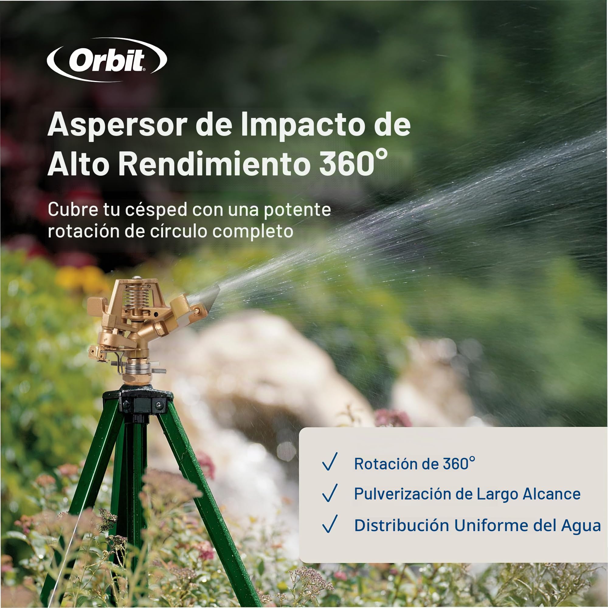 Orbit 56667N Zinc Impact Sprinkler on Tripod Base