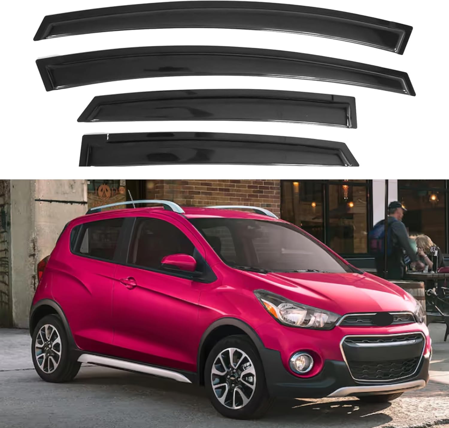 IG Window Visors Fit for 2016-2022 Chevrolet Spark, Out-Channel Rain Guards Vent Wind Deflectors 4PC, Car Accessories for 16-22 Chevy Spark