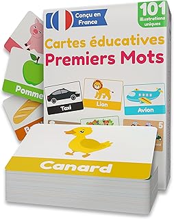 Cartes Éducatives Premiers Mots | Flashcards Enfants 1-3 Ans | Bébé Jeu d’Apprentissage | 101 Supports d’Éveil Uniques | Dès 12 Mois | Jouet Développement Langage & Parole