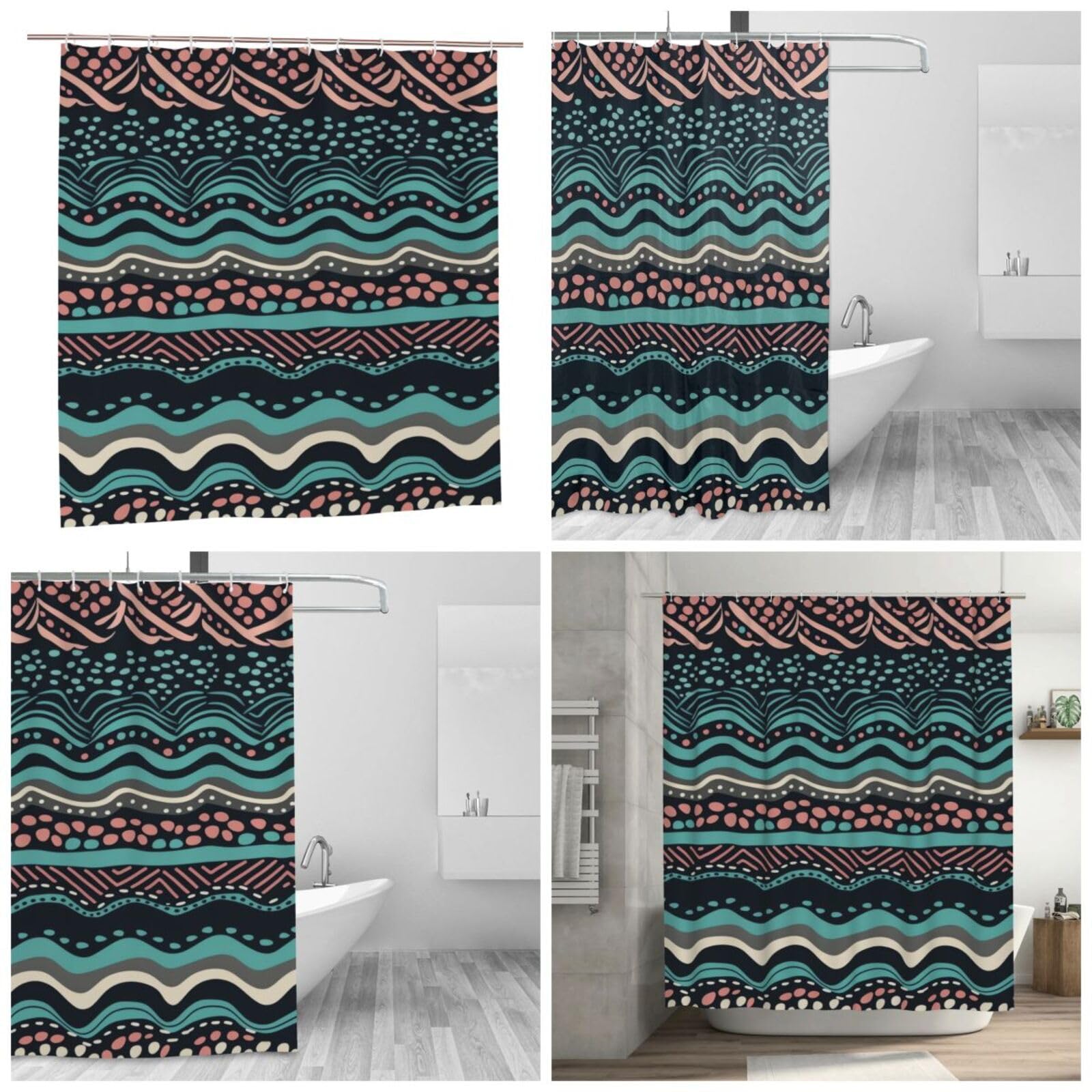 Rideau en tissu décoratif BONDIJ pour accessoires baignoire