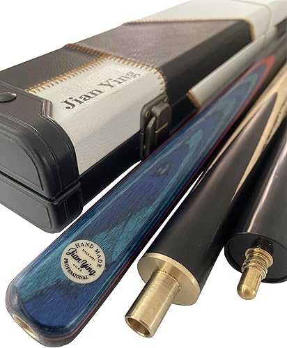 Juego de taco de billar/billar/billar/billar/billar de 57 pulgadas, eje de ceniza empalmado en la cara con un estuche de cuero