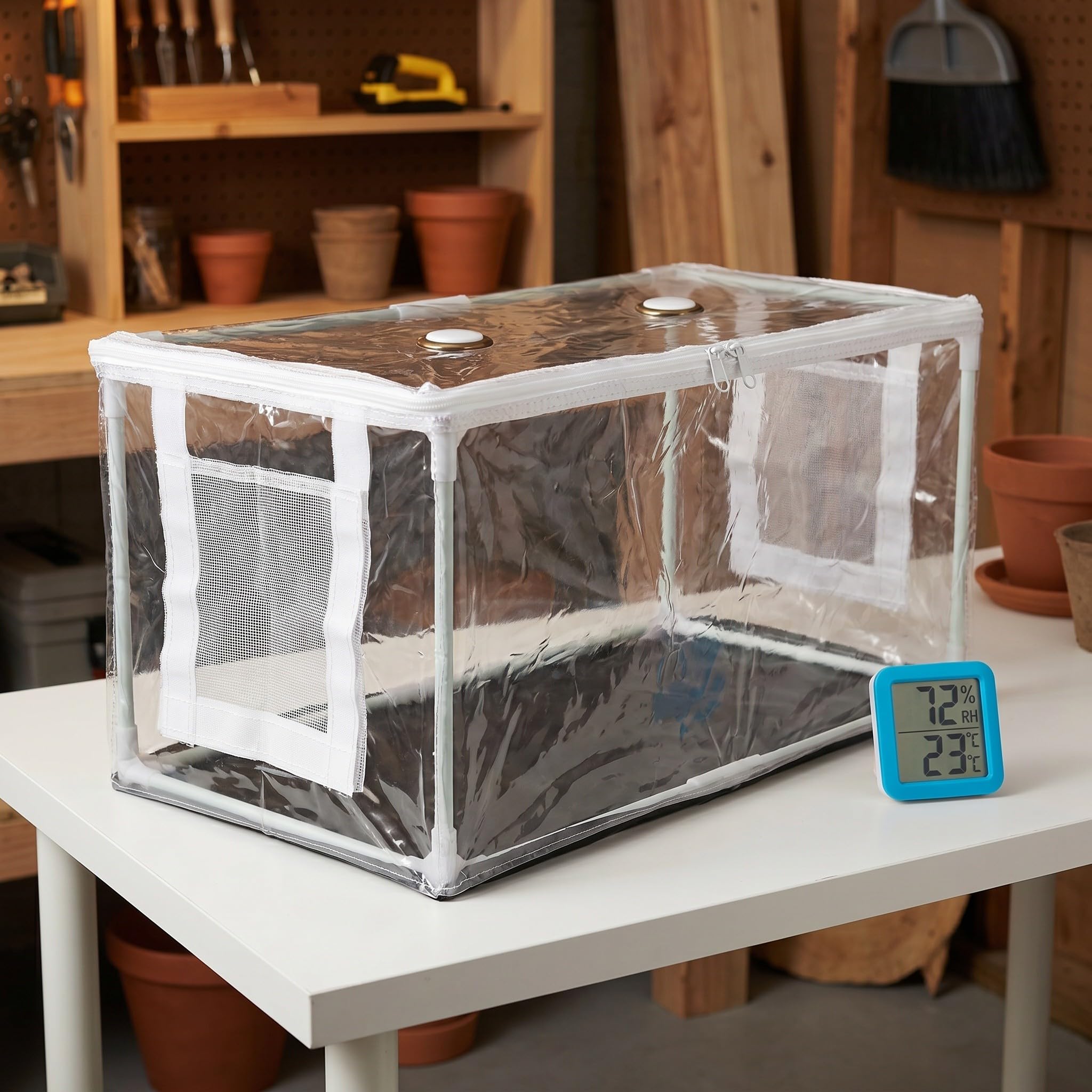 Petite Tente de Culture pour Champignons, Box de Culture Pliable en PVC Transparent, 50 x 25 cm, Gestion du substrat, pour Usage Domestique