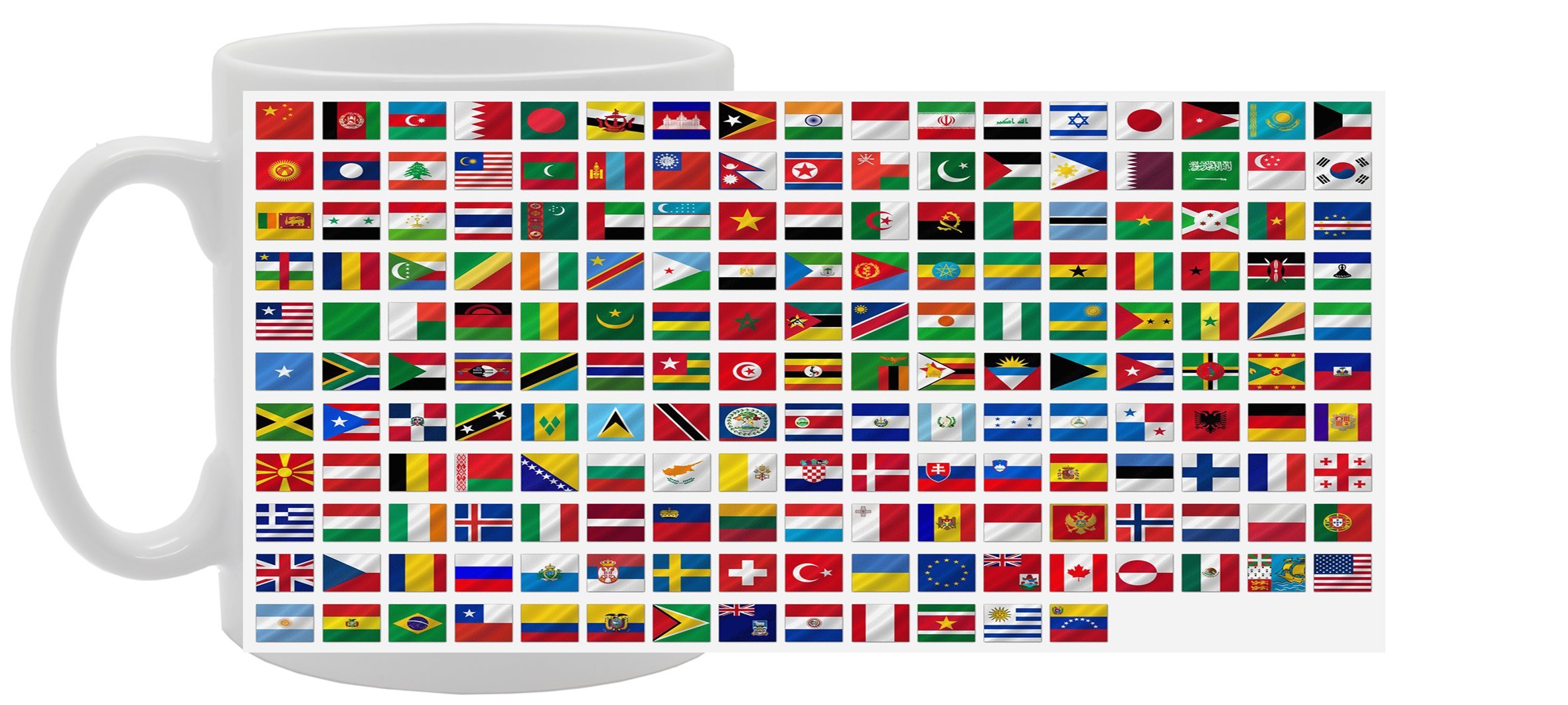 Coralgraph Inc MG1049 World Flags Novelty Gift Printed Tea Coffee Ceramic Mug