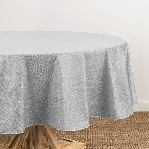 Elrene Home Fashions Monterey Nappe en Vinyle inspirée du Lin, résistante à l'ea