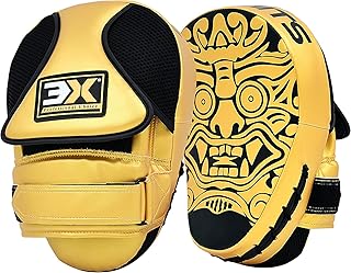 3X Sports Curved Focus Pads Hook & Jabs sparring pads, Boxing Pads, Curved Focus Mitts, Coaching Strike Shield, MMA Kick Muay Thai Training Kickboxing pads