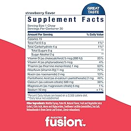 Bariatric Fusion Bariatric Calcium Supplement Chews | Calcium Citrate with Vitamin D3 Bariatric Vitamin | Sugar Free Chewable | 500mg | Variety Pack | 90 Count