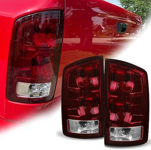 Miniatura 1 de ECOTRIC Par de luces traseras compatibles con Dodge Ram 15002003-2006 Ram 2500 3500 luz trasera de repuesto para 55077348AF CH2801147 55077347AF