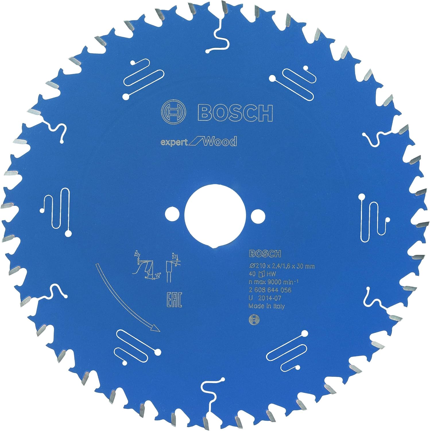 Bosch 2608644056 40T "Expert" Circular Saw Blade for Wood Blue, 210 x 30 x 2.4 mm