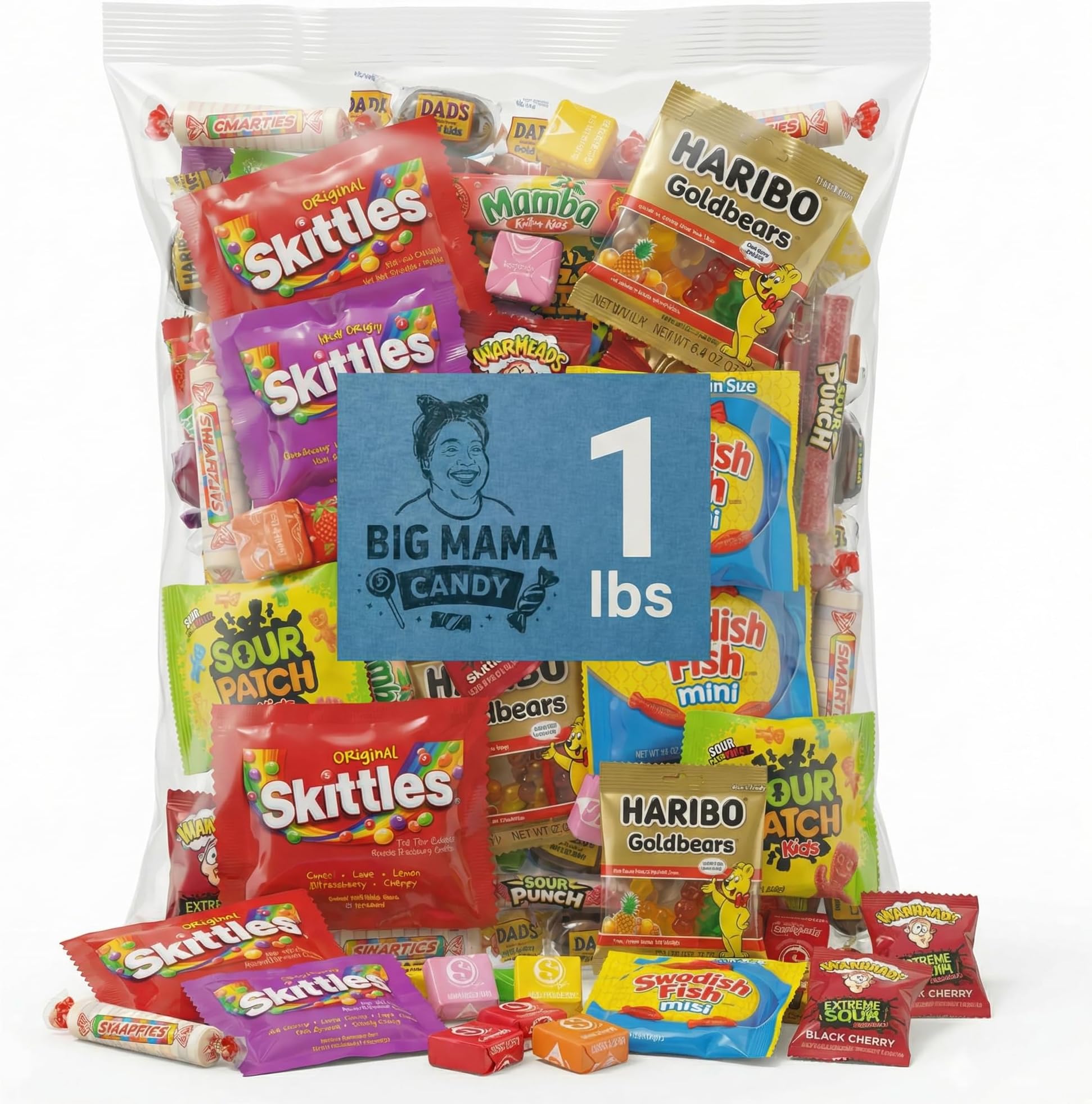 Mix Candy Variety Pack 1 lbs - Bulk Candy Individually Wrapped - Assorted Candies Goodie Bags & Pinata Stuffers - Gummy & Sour Candies Bulk - Big Bag for Kids, Father's Day - Ice Pack Included