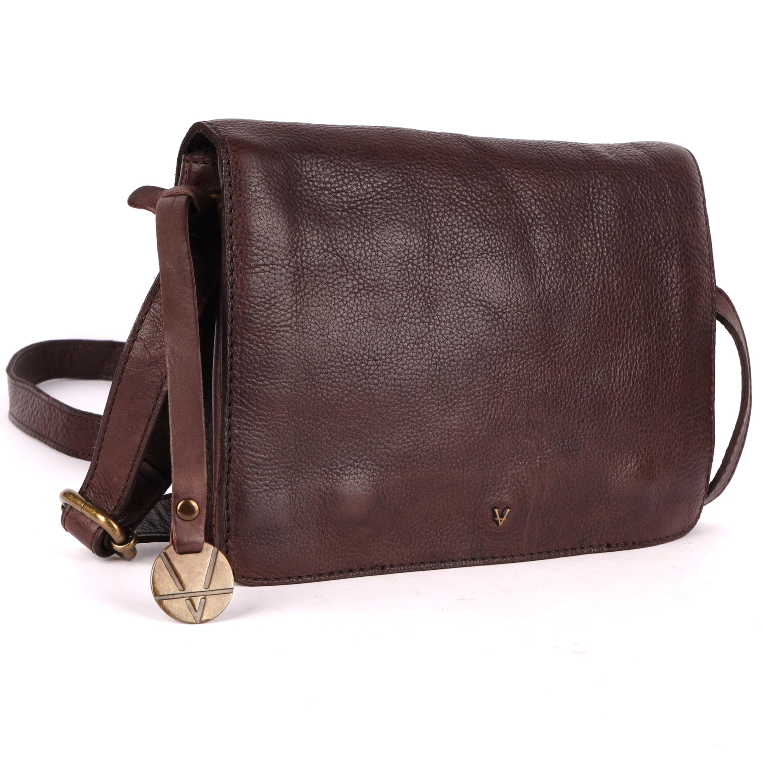 VILENCA HOLLAND Genuine Italian Leather Small Crossbody Sling Bag – Trendy Casual Office Bag with Adjustable Strap