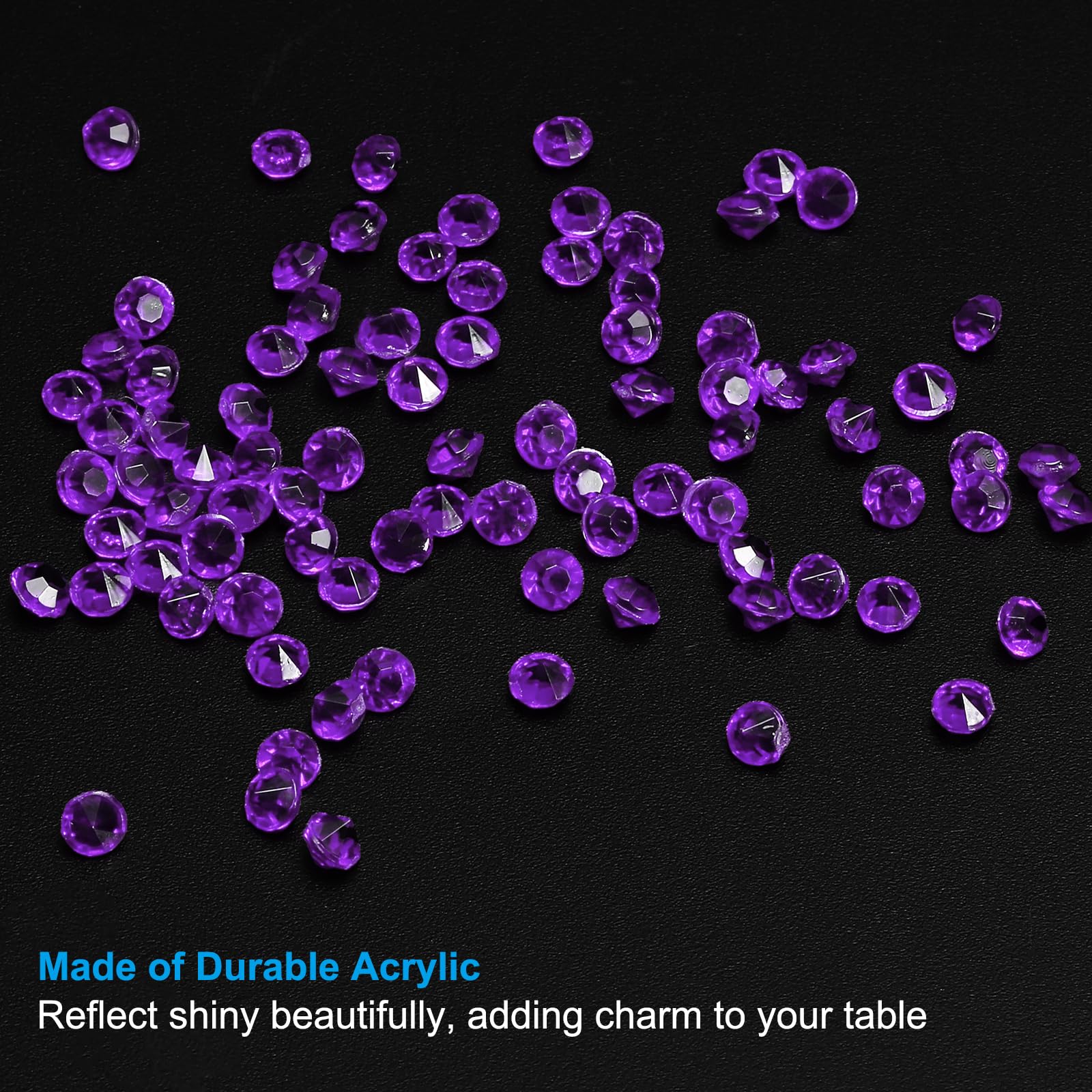 PATIKIL 6000Pcs Acrylic Wedding Diamonds 3mm Table Scatter Confetti Crystals Vase Fillers Gems for Table Centerpiece Bridal Shower Party Dark Purple - Image 3