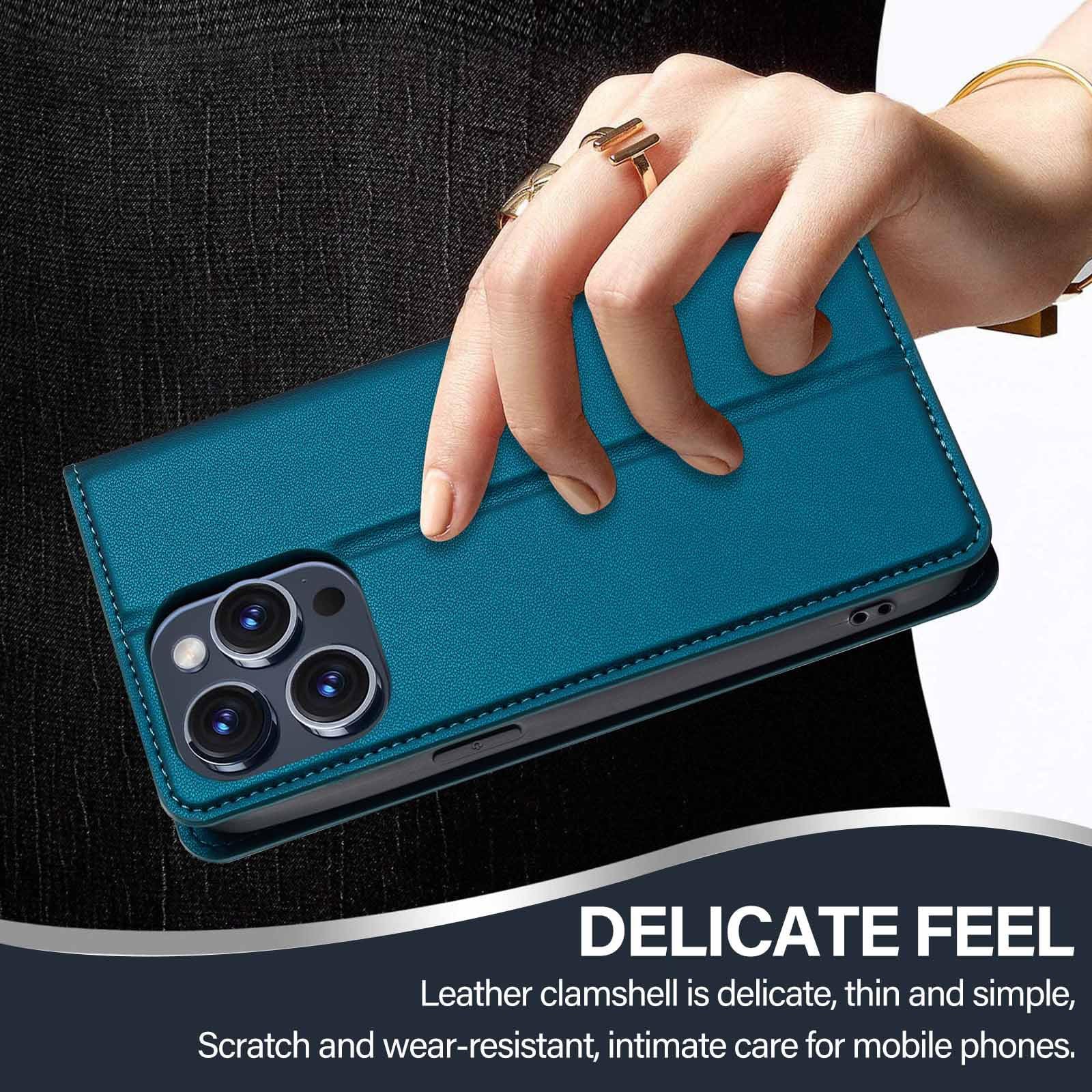 SailorTech per iPhone X Custodia per telefono con porta carte di credito per uomo, iPhone XS Custodia con slot per carte di credito Portafoglio Zipper per donna-Blu