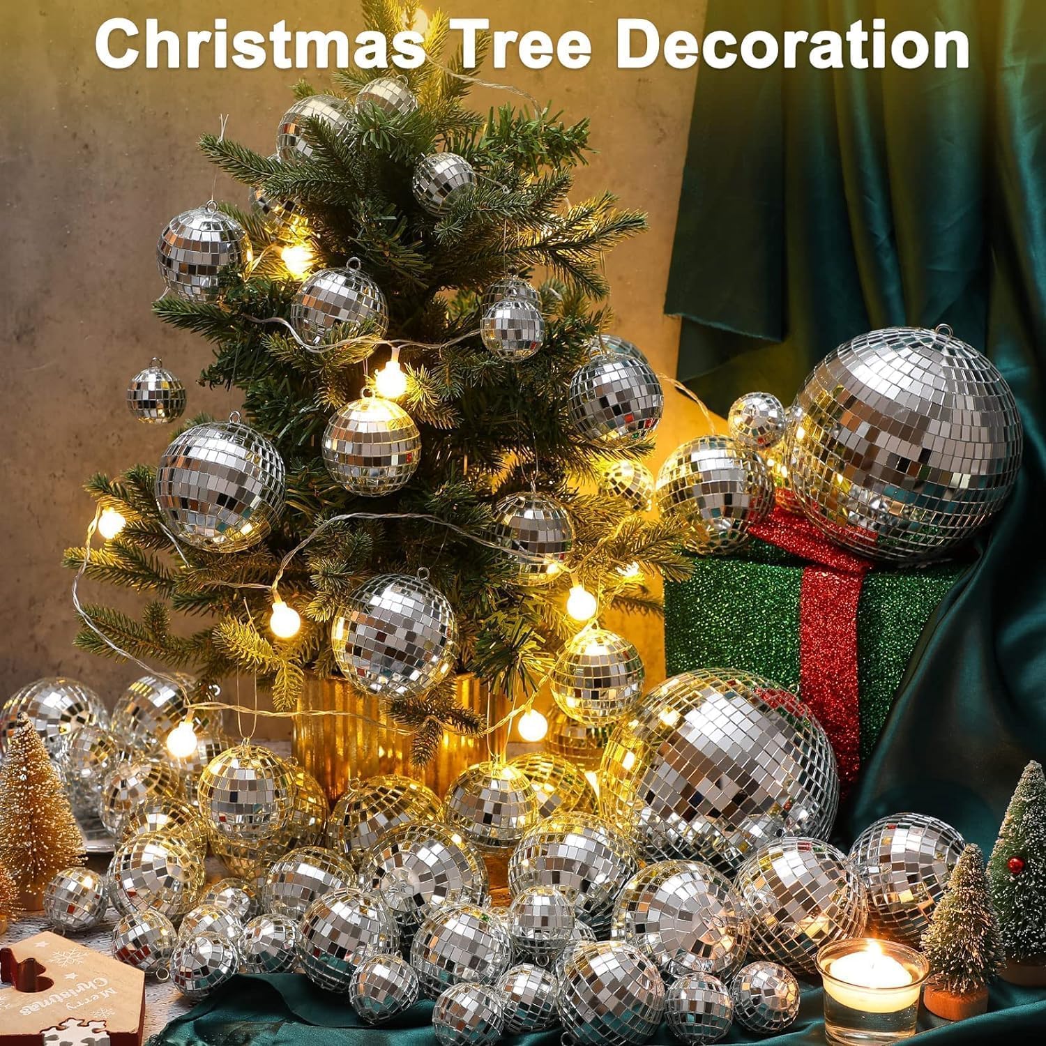 Boule à Facettes Argentée De 8 Cm De Diamètre Pour Sapin De Noël