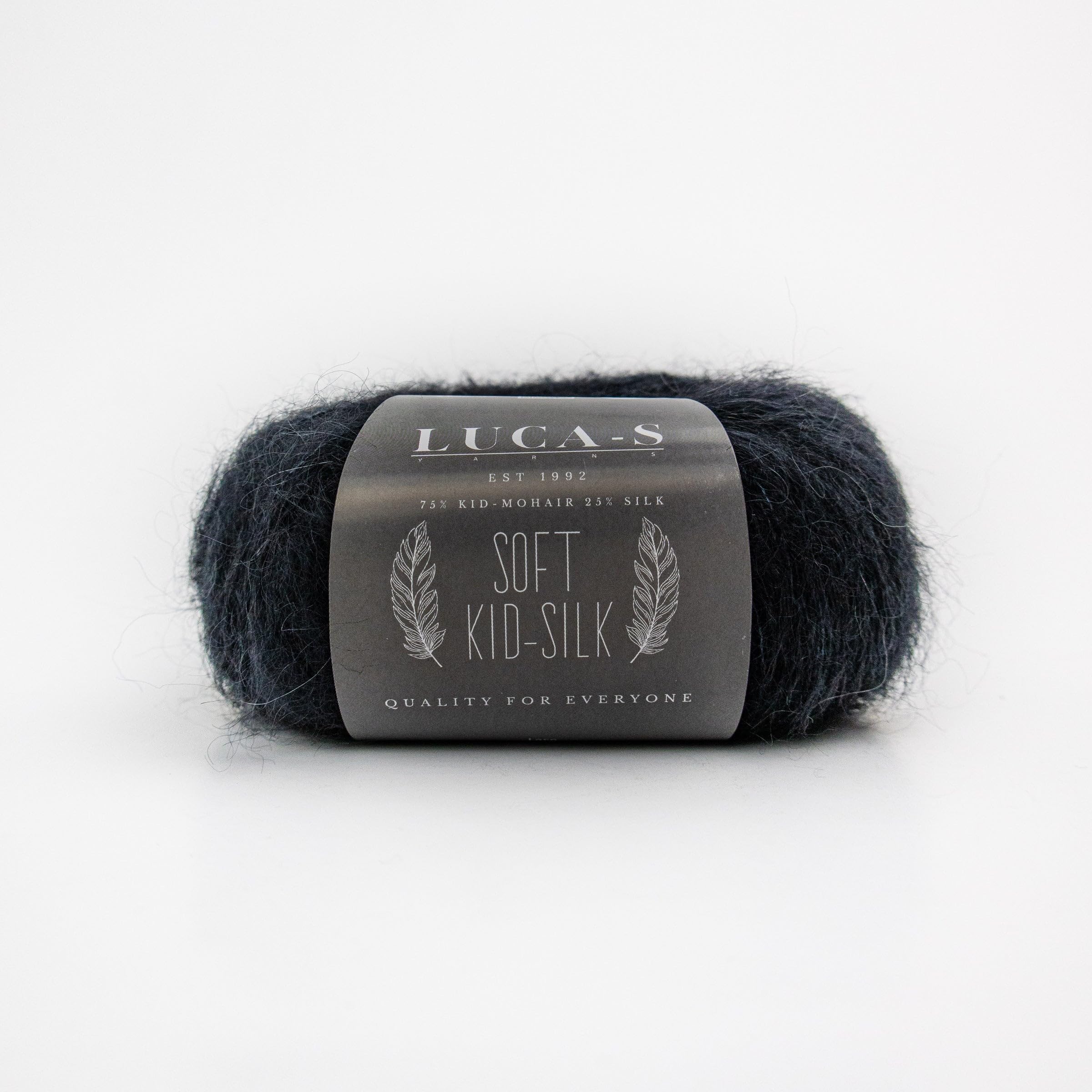 Set of 2 Soft Kid Mohair & Silk Yarn for Knitting & Crochet, 75% Mohair 25% Silk, 25g 210m