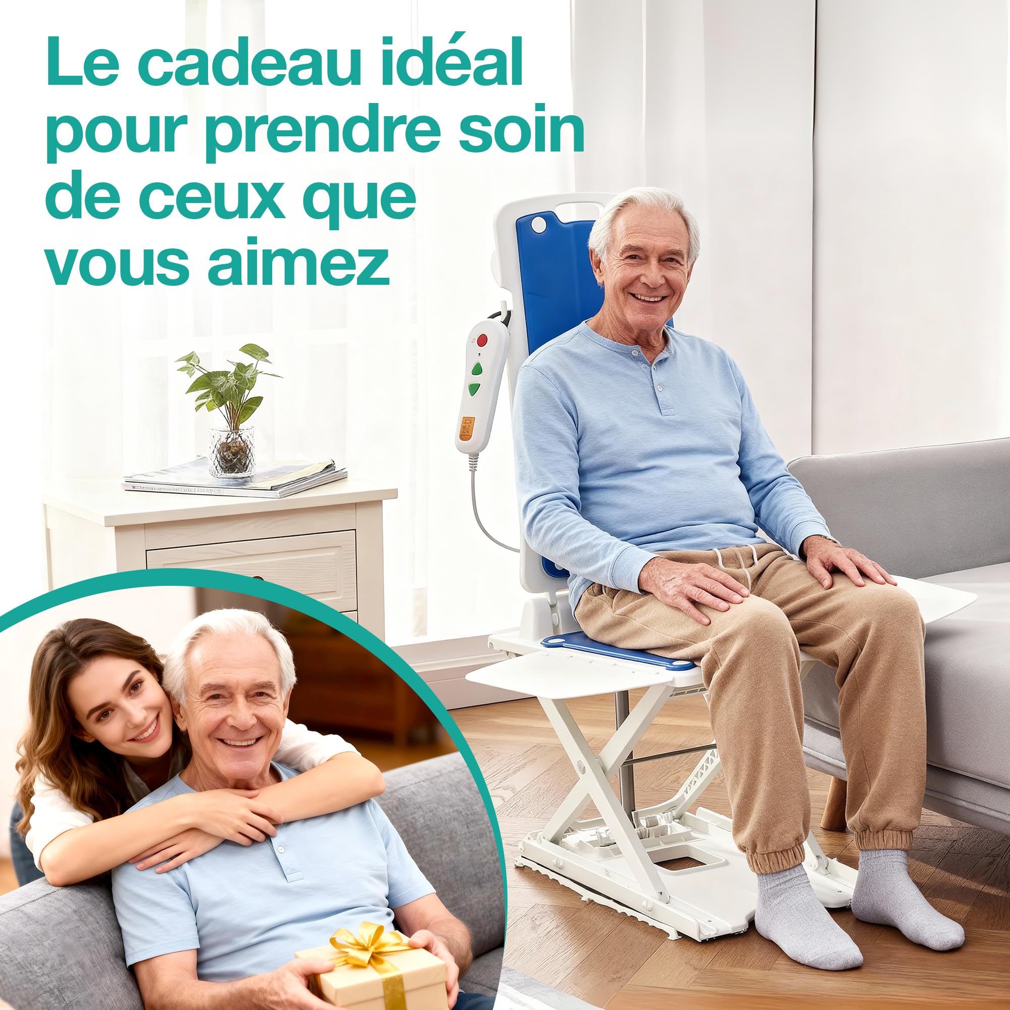 Siège élévateur électrique pour Personnes âgées - supporte Jusqu'à 140 kg | Siège de Bain motorisé - Portable avec télécommande, Hauteur réglable, étanche IP68, Ergonomique Pliable, Prêt à utiliser