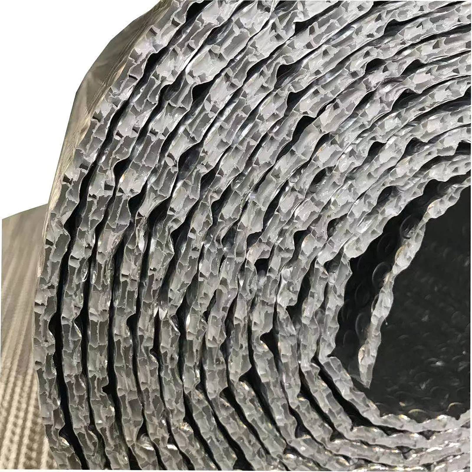 Podwójna folia izolacyjna chłodnica paroizolacyjna ciepła odblaskowa odblaskowa oszczędność energii na ścianę loft podłoga kamper szopa 1 x 25 m samoprzylepna aluminiowa folia bąbelkowa izolacja G