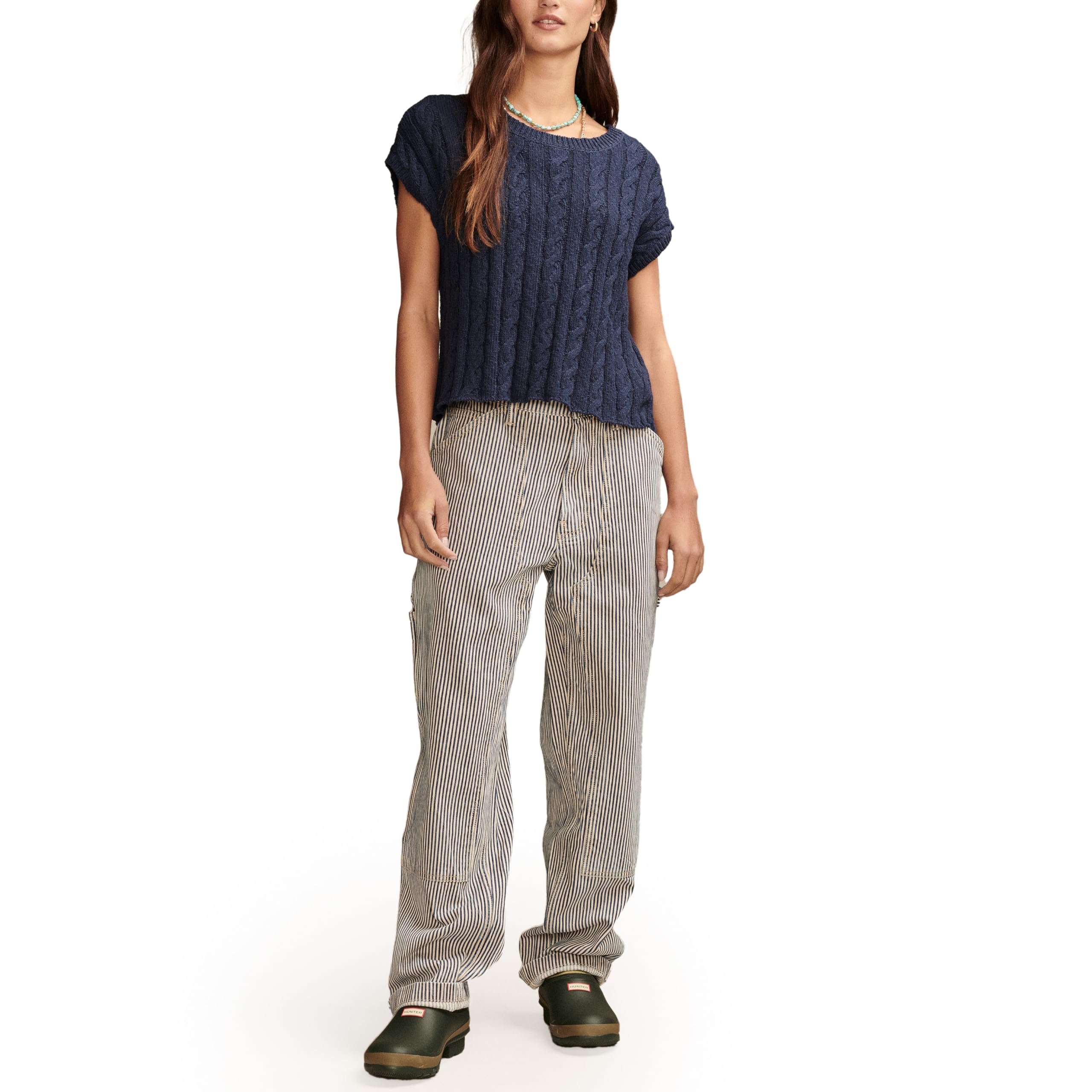 Lucky Brand Womens Baby Cable Crew Sweater