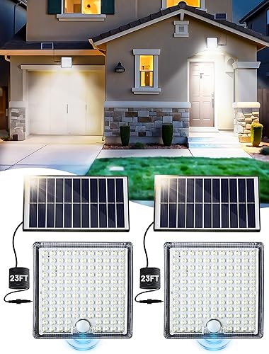 Luz solar para cobertizo, luz exterior Solor con cable de 23 pies, 5 modos de movimiento, luces solares para exteriores impermeables IP65, 126 disponible en Yaxa Costa Rica