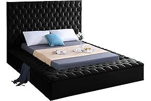 Velvet Tufted Bed with Ample Storage and Contemporary Style: The Meridian Furniture Bliss Collection