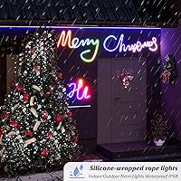 Vista 6 de Tiras de luces LED inteligentes de neón, luces de cuerda WiFi RGB+IC para interiores con control remoto, luces de tira LED impermeables y flexibles