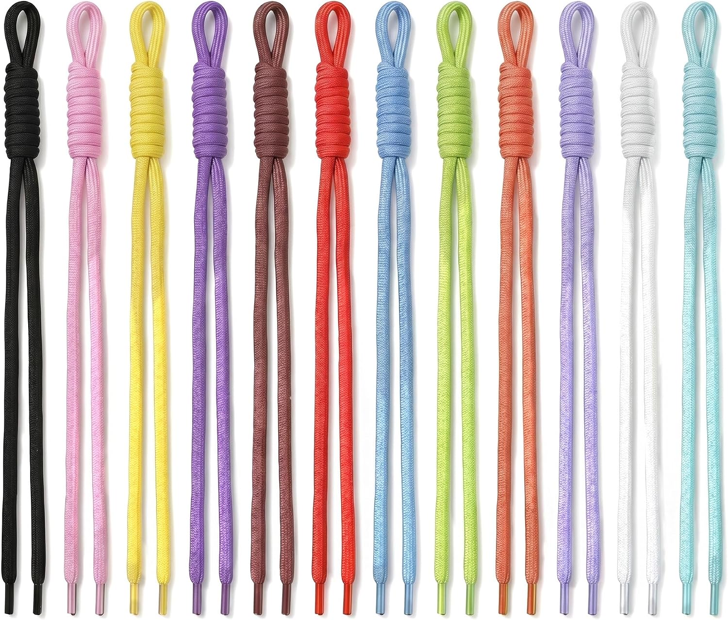 12 Pack Paracord Keychains, Colorful Handwoven Rope Keychain Lanyards with Key Rings, Braided Bag Charm Accessories for Keys, Backpacks, Handbags and DIY Hanging Decor