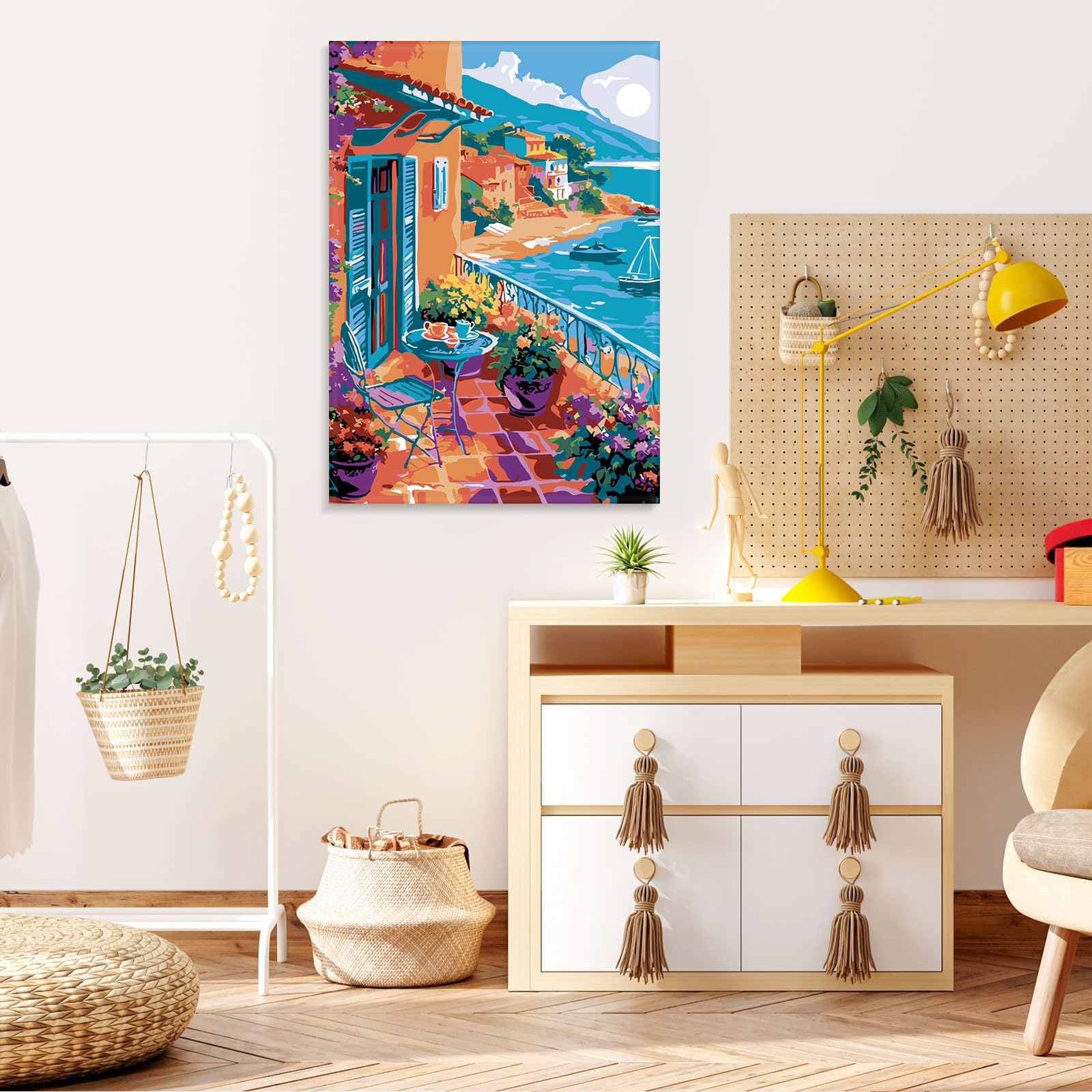 Peinture Par Numéros Bord De Mer MOGTAA – Avec Cadre 20x30 Cm – DIY Déco Murale