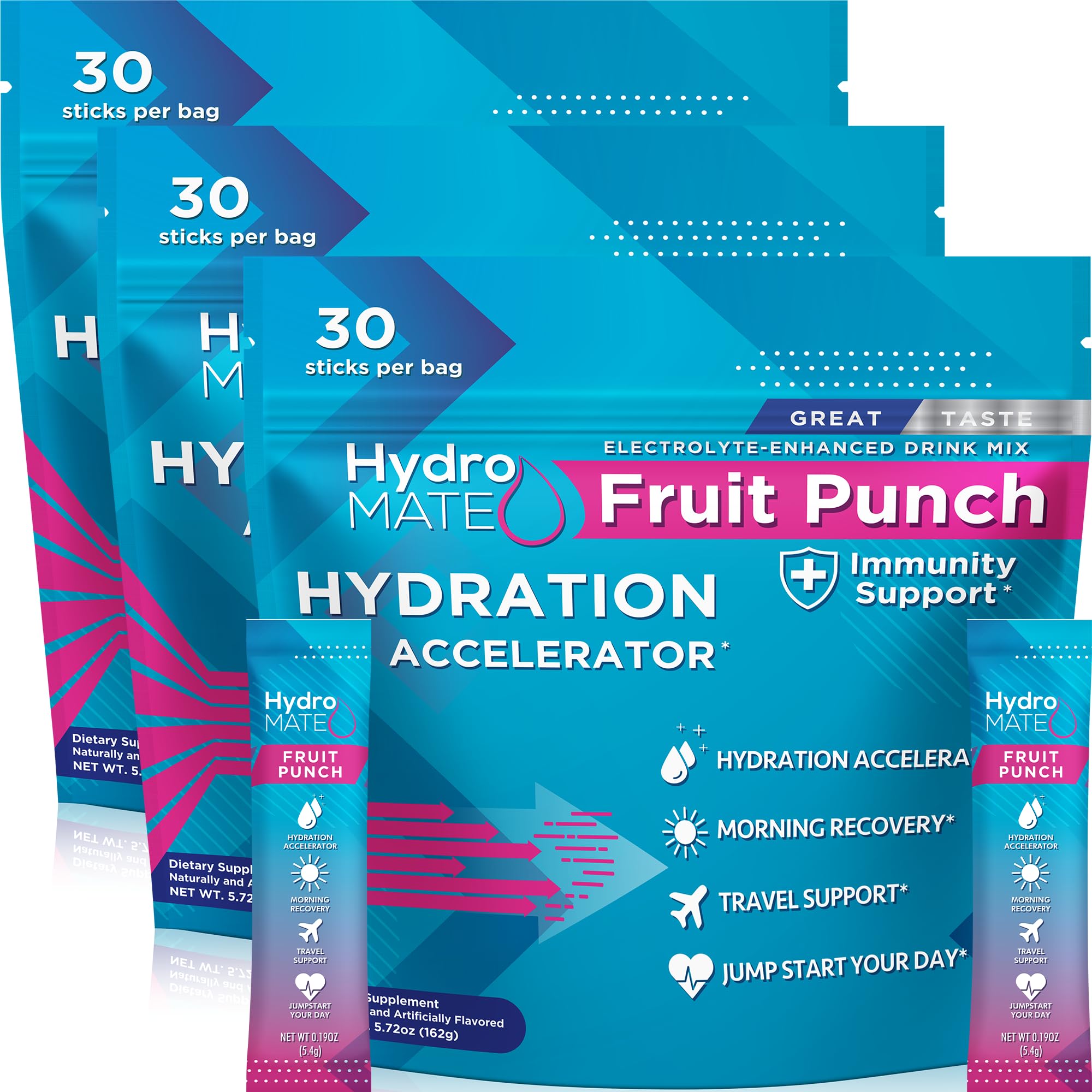 HydroMATE Electrolyte Powder Lemon Lime Hydration Packets Low Sugar 30 Count — Amazon image 9