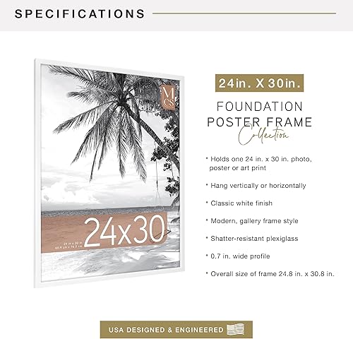 Vista 22 de MCS Gallery Foundation - Marco de póster, marco de fotos para arte de pared, negro, 16 x 20 pulgadas, individual