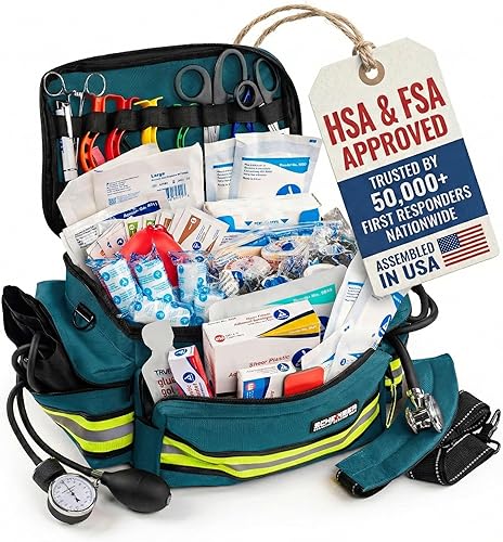 Miniatura 11 de Scherber First Responder Kit de Trauma Profesional Completamente Equipado con Elementos Esenciales EMT/EMS | Aprobado por HSA/FSA | Bolsa