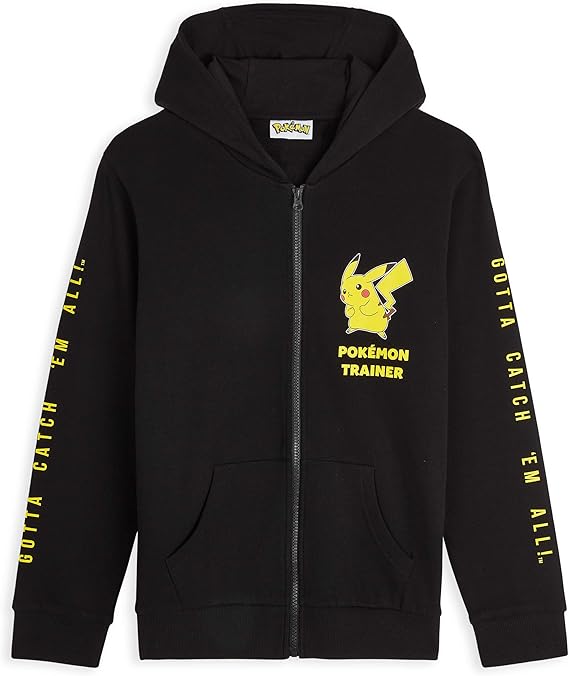 Sweat à Capuche Pokémon Pikachu - Unisexe - Jaune - 50% Coton 50% Polyester - Pour Garçons Et Filles