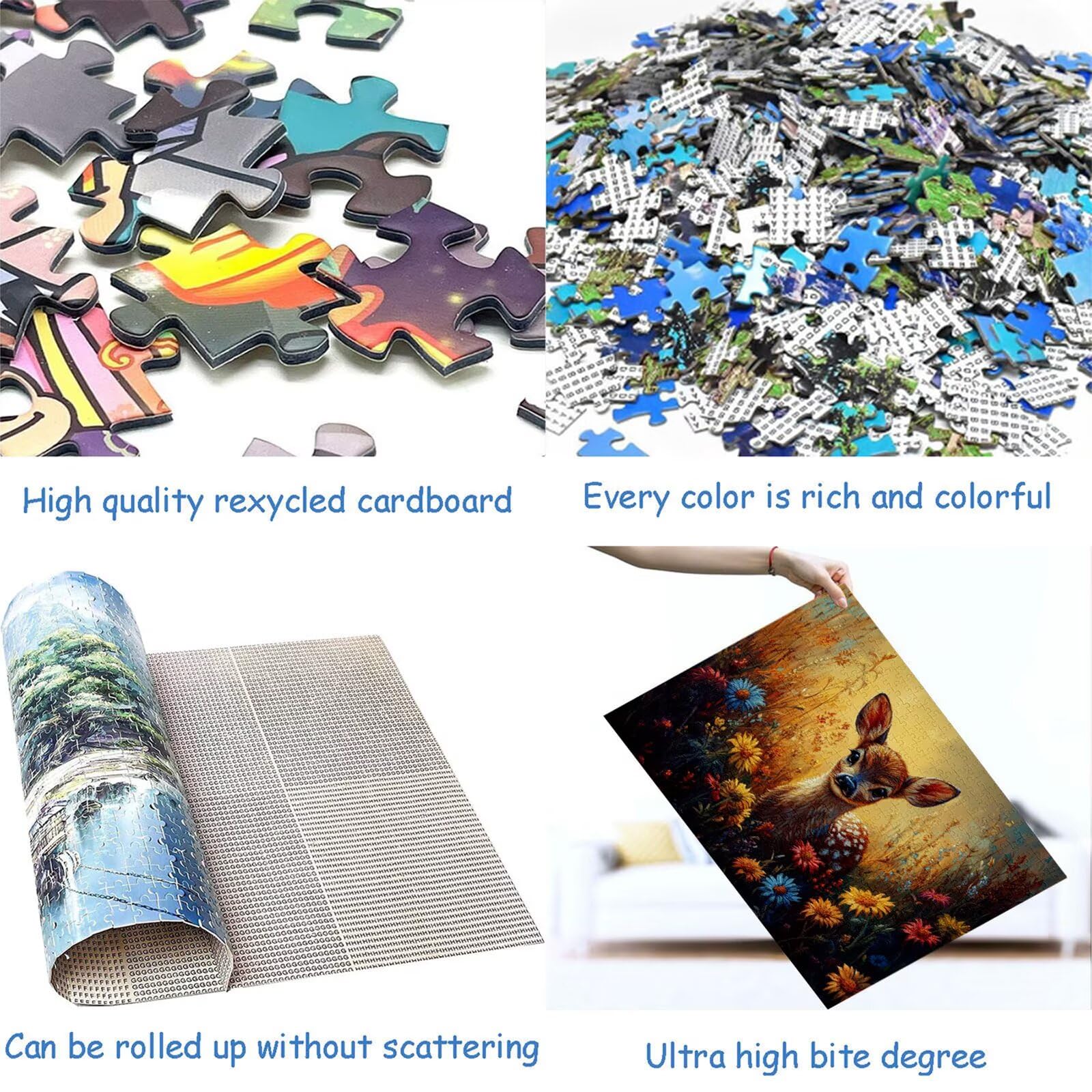 Puzzle 3000 elementów jeleń puzzle dla dorosłych kwiaty 122 x 81 cm Unikalne rzemiosło klasyczne 3D drewniana układanka do rodzinnych gier aktywnych, układanka do samodzielnego wykonania nawet do