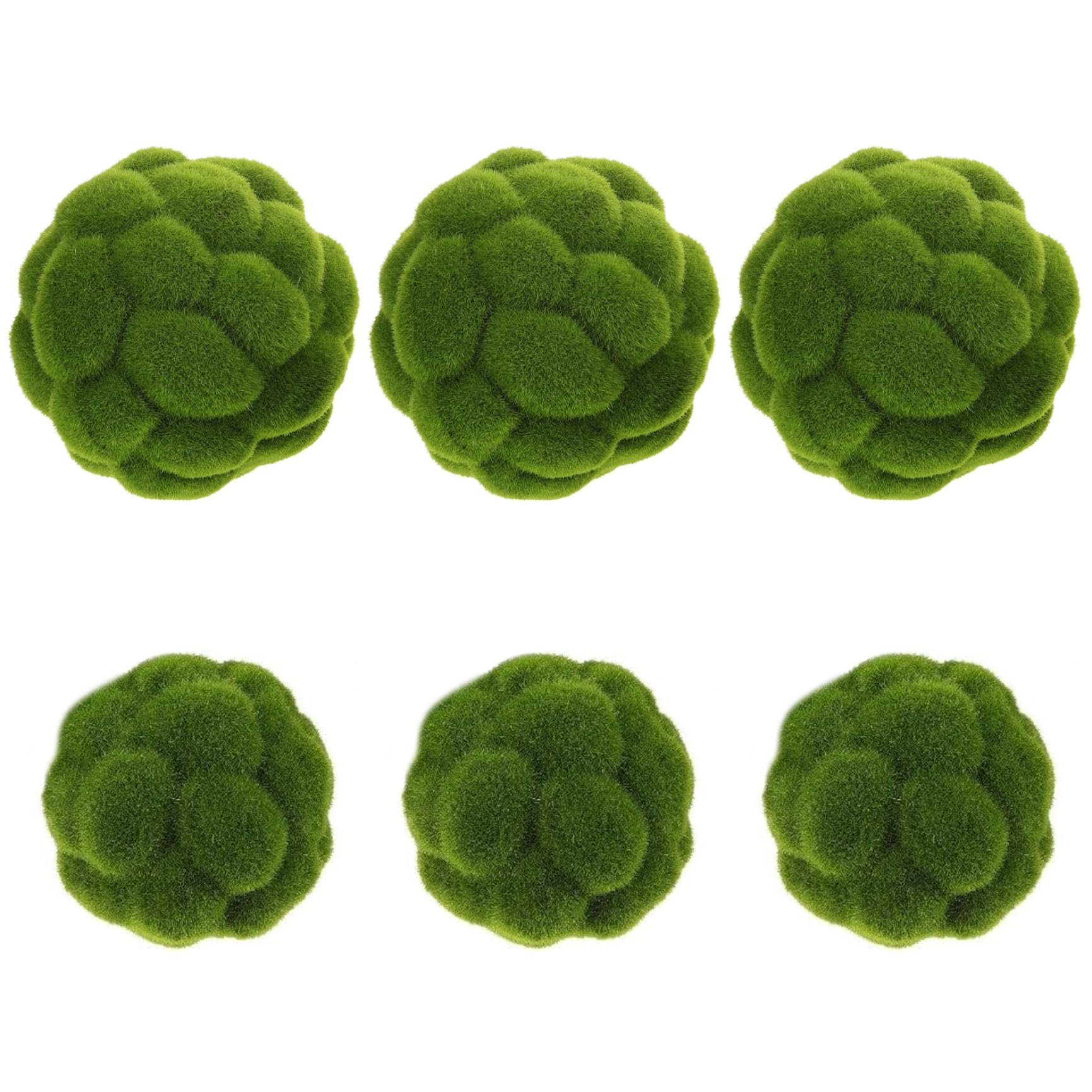 Boules de mousse verte en polyester de 3,9 et 4,7 pouces pour décoration et bricolage lot de 6 pièces