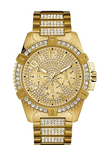 Reloj Pulsera con Cristales Adorno en Tono Oro de Acero Inoxidable GUESS