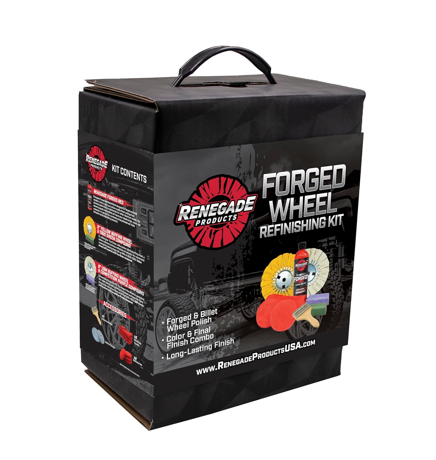 Renegade Forged Wheel Refinishing Kit: Complete Aluminum Polishing System with Airway Wheels, Compounds & EZ Red Polish