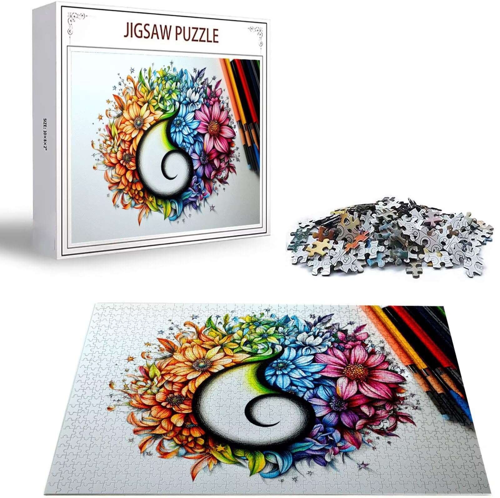 Puzzle 5000 Pezzi, 3 4 5 Anni Puzzle Colore 6 7 8 Anni Giochi Educativi Sostenibili Con Motivi Per Adulti Da Gioco in Legno Di Alta Qualità Jigsaw Fiore per Gioco Familiare, 2026 Regalo Natale H-2465
